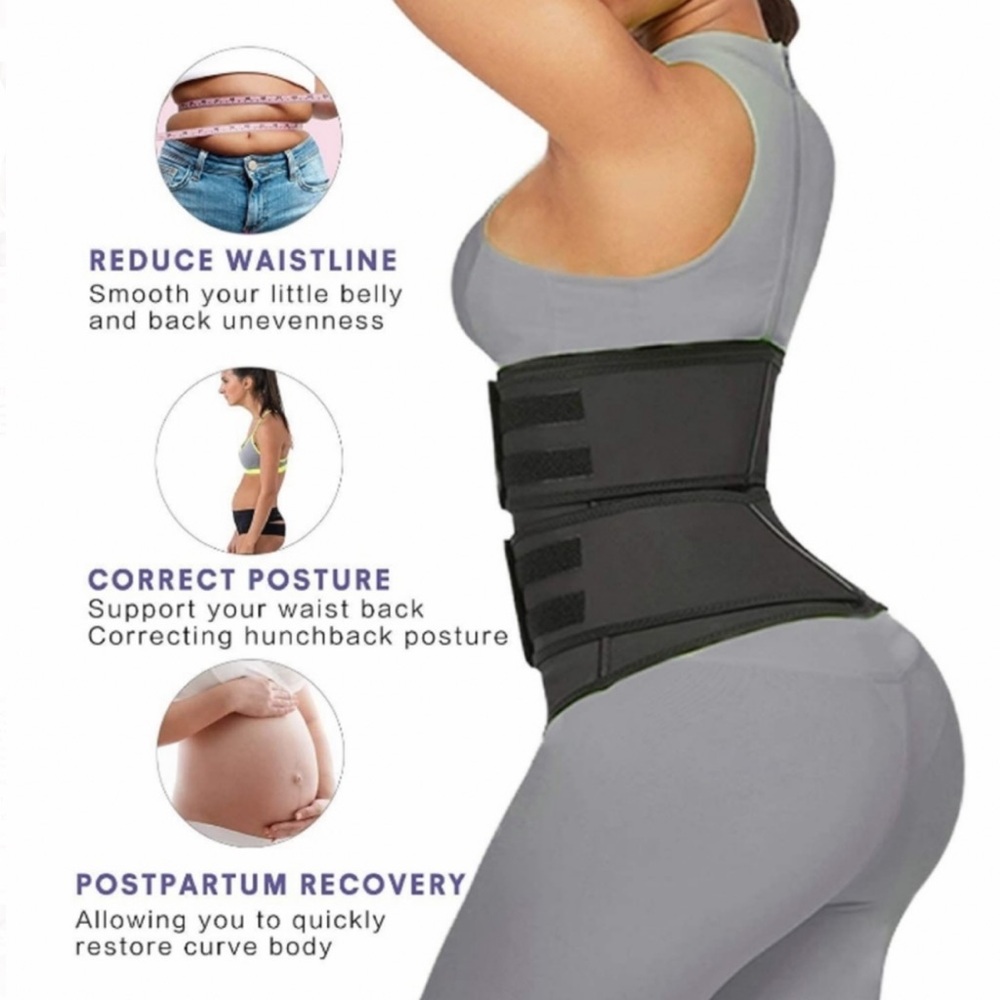 Waist Trainer for Women 2 Straps 7 Bones Workout Sauna Trimmer Exercise Corset - Picture 6 of 16